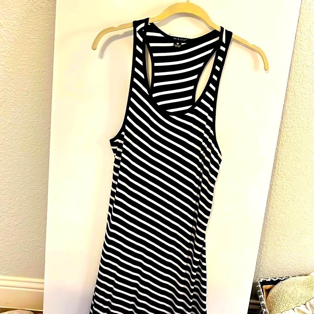 5th & Love Tank Dress Size Medium Black and White Striped Women’s Dress EUC